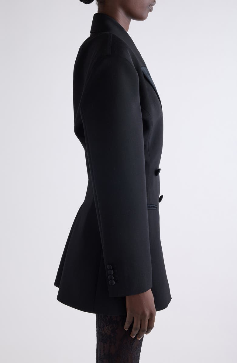 Givenchy Pleated Back Wool Smoking Jacket, Alternate, color,
