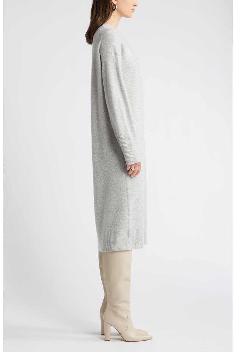 Long Sleeve Wool & Cashmere Sweater Dress, Alternate, color, GREY LIGHT HEATHER