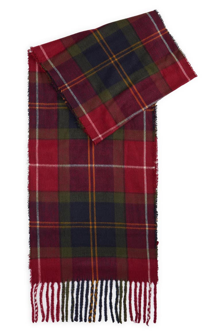 Swinton Tartan Scarf & Beanie Set, Alternate, color, WINTERBERRY TARTAN