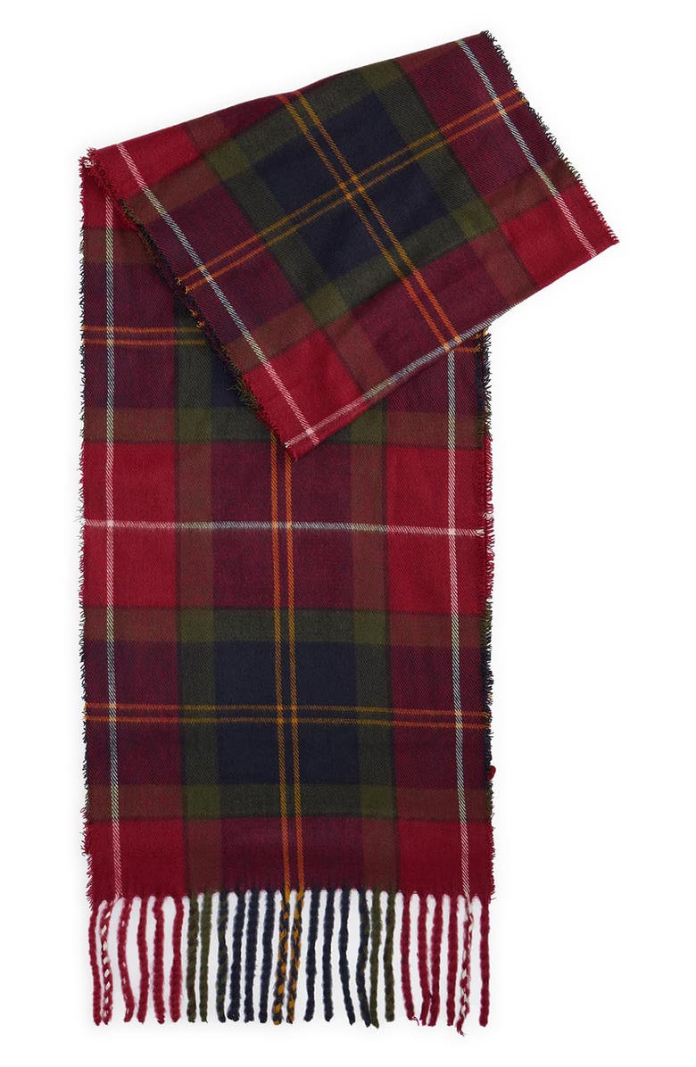 Barbour Swinton Tartan Scarf & Beanie Set, Alternate, color, Winterberry Tartan