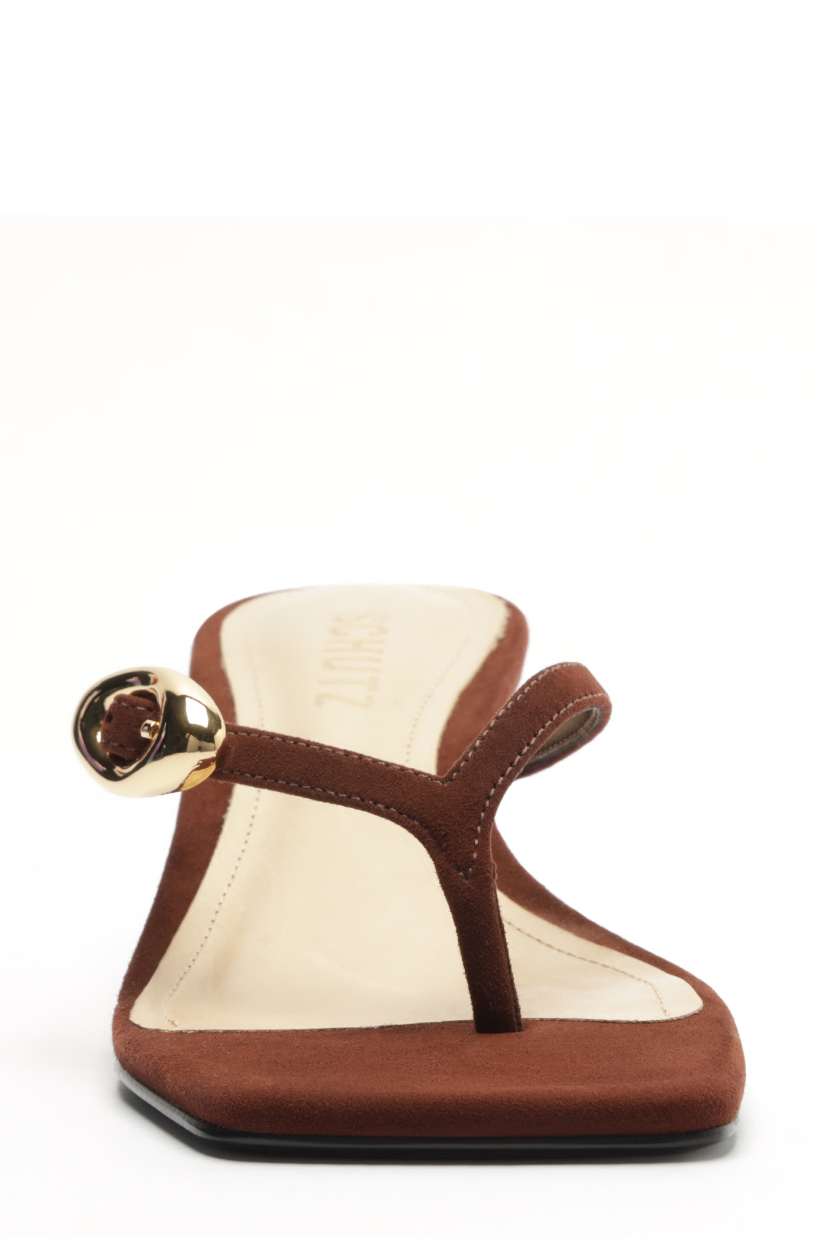 Schutz Miriam Slide Sandal, Alternate, color, Chestnut Brown