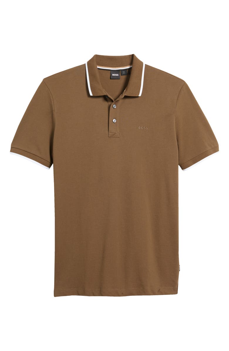 BOSS Parlay Tipped Polo, Alternate, color, Olive Brown