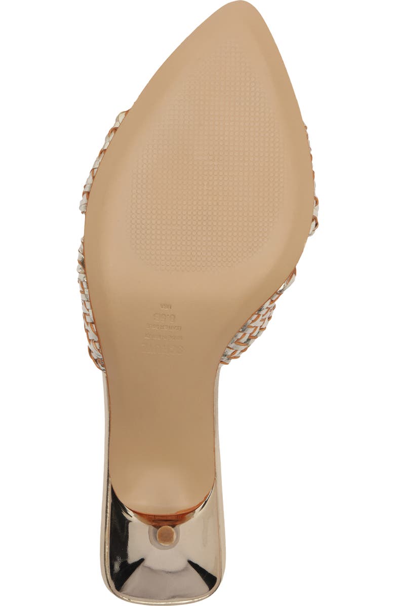 Schutz Marbella Pointed Toe Slide Sandal, Alternate, color, Platina