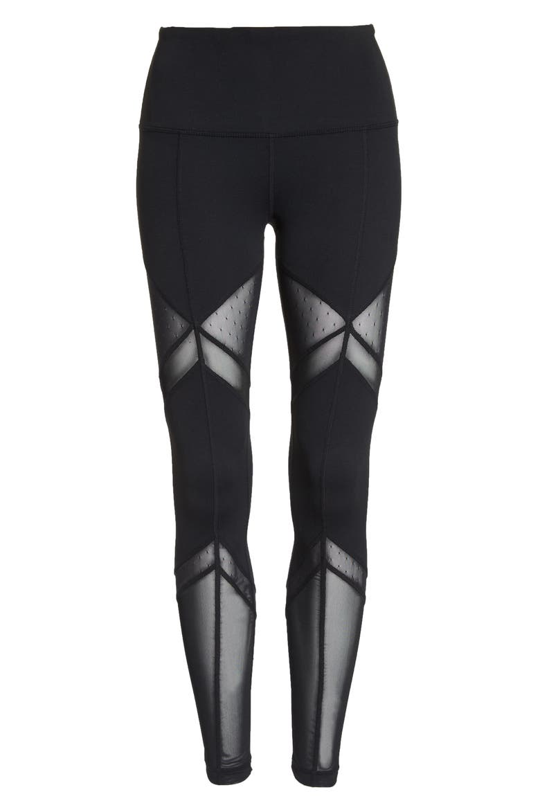 Sun Salutation High Waist Leggings, Alternate, color, BLACK