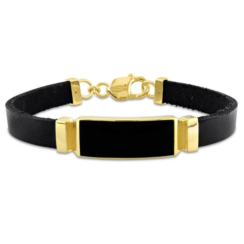 Black Onyx Bar Bangle Bracelet