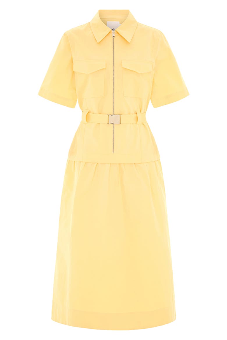 Pearl Short Sleeve Organic Cotton Midi Dress, Alternate, color, YELLOW
