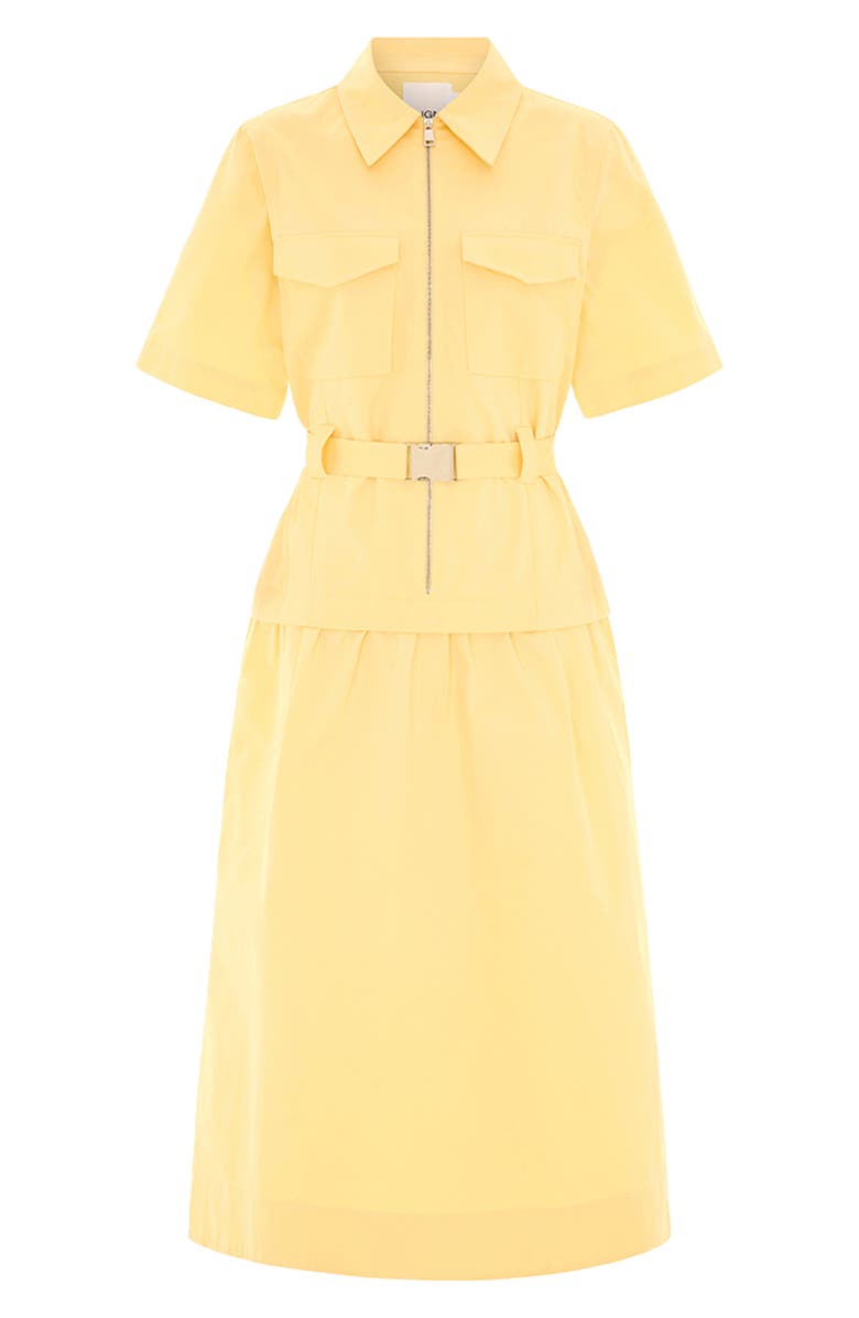 ALIGNE Pearl Short Sleeve Organic Cotton Midi Dress, Alternate, color, Yellow