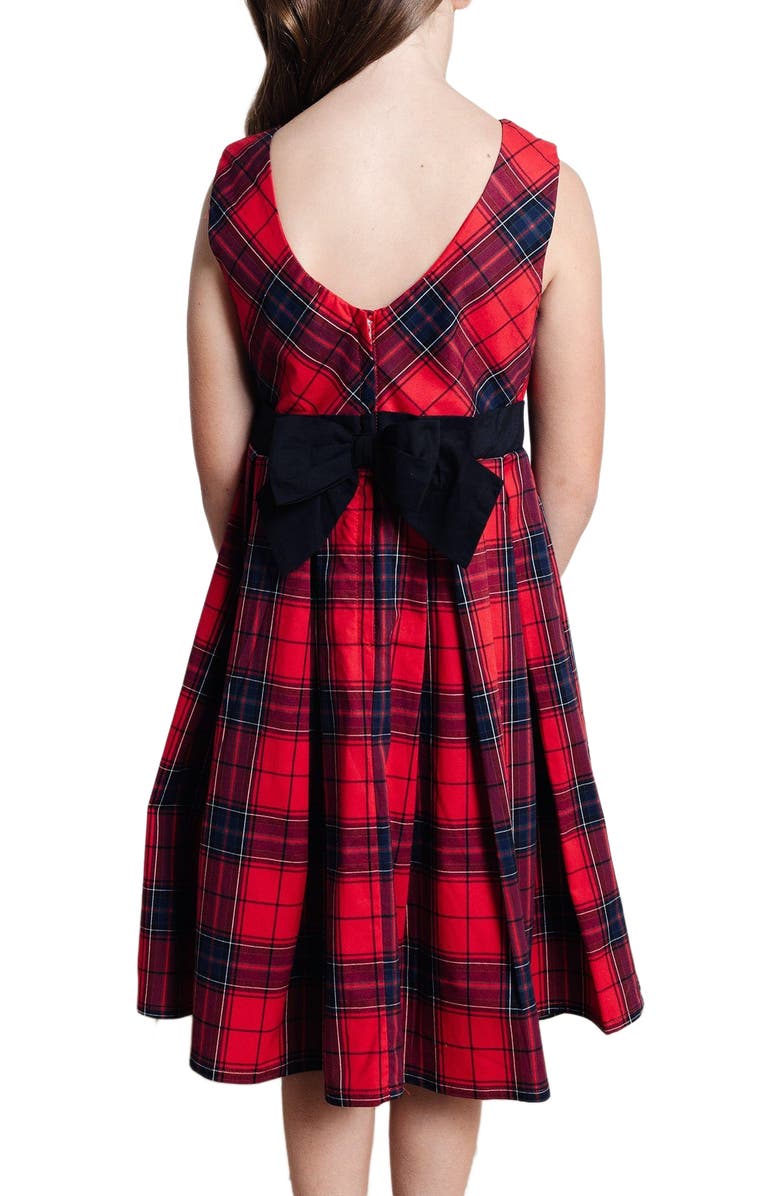 Hope & Henry Baby Girls' Pleated Party Dress, Infant, Alternate, color, Red Holiday Plaid