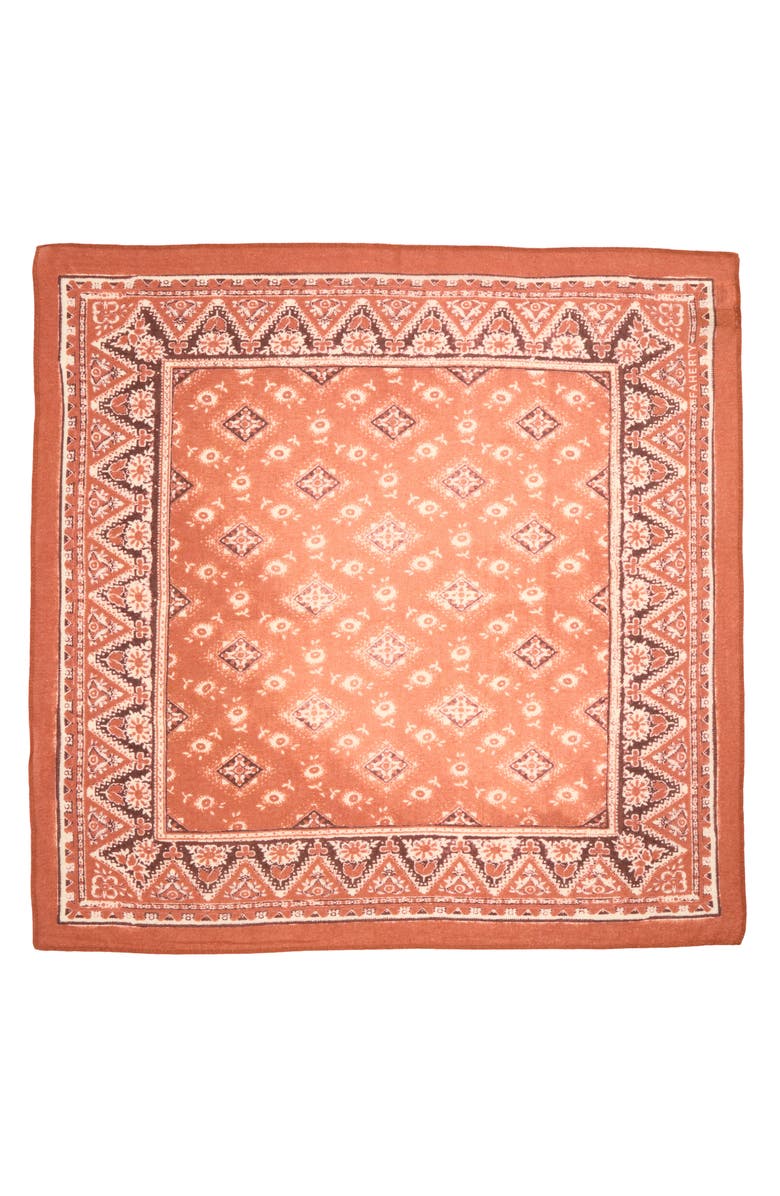 Faherty Spring Salutation Organic Cotton Bandana, Alternate, color, Red Rock