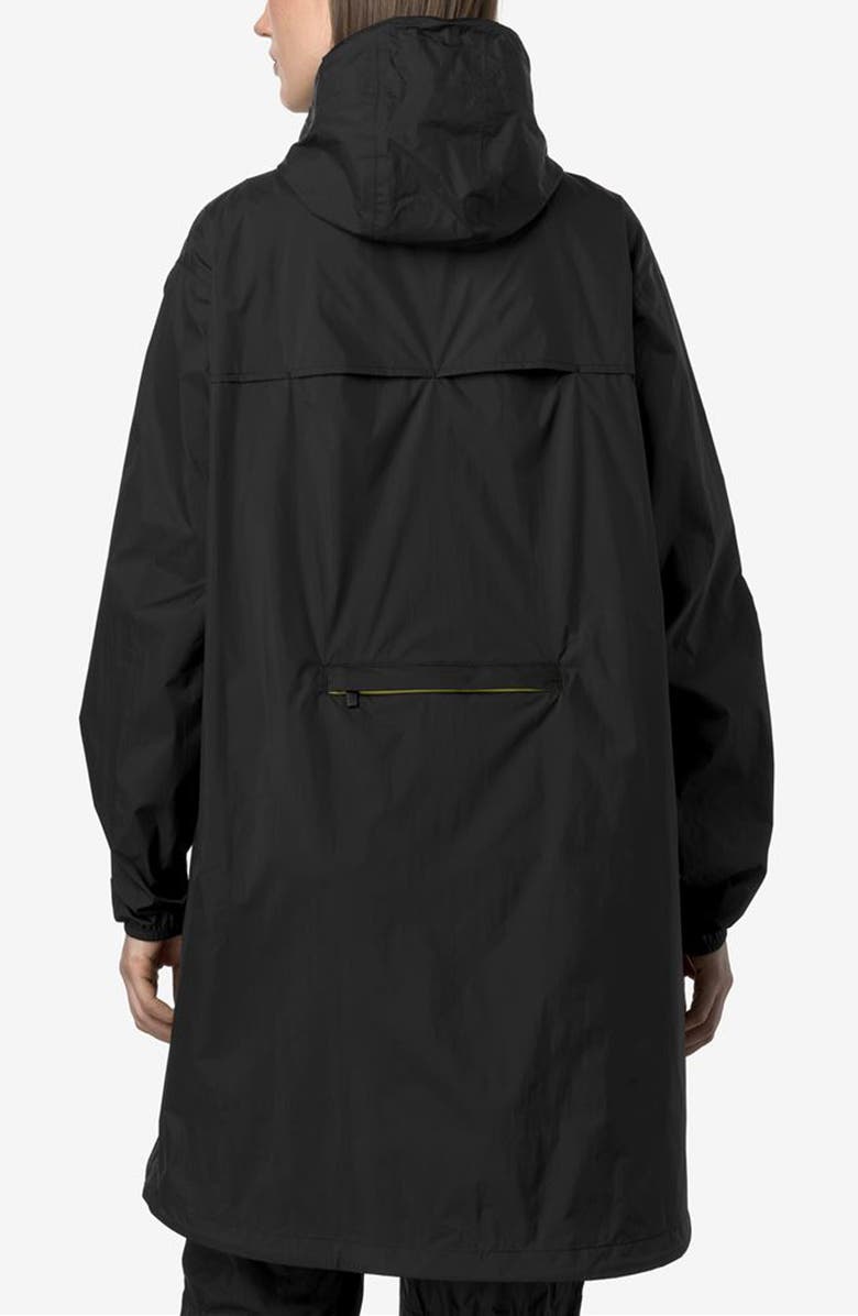 K-Way Le Vrai 4.0 Eiffel East Water Repellent Raincoat, Alternate, color, Black Pure