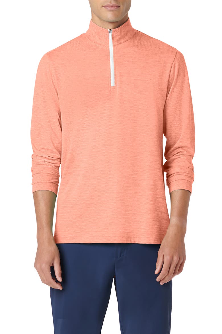 Quarter Zip Performance Pullover, Main, color, CORAL