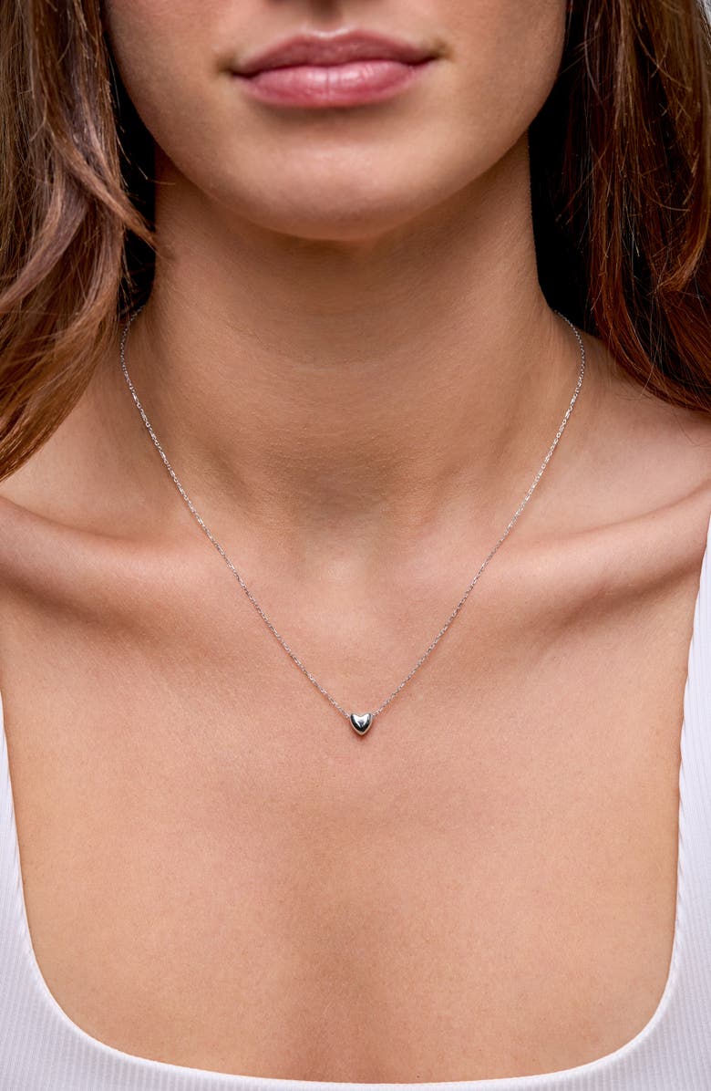 Bony Levy 14K Gold Puffy Heart Pendant Necklace, Alternate, color, 14K White Gold