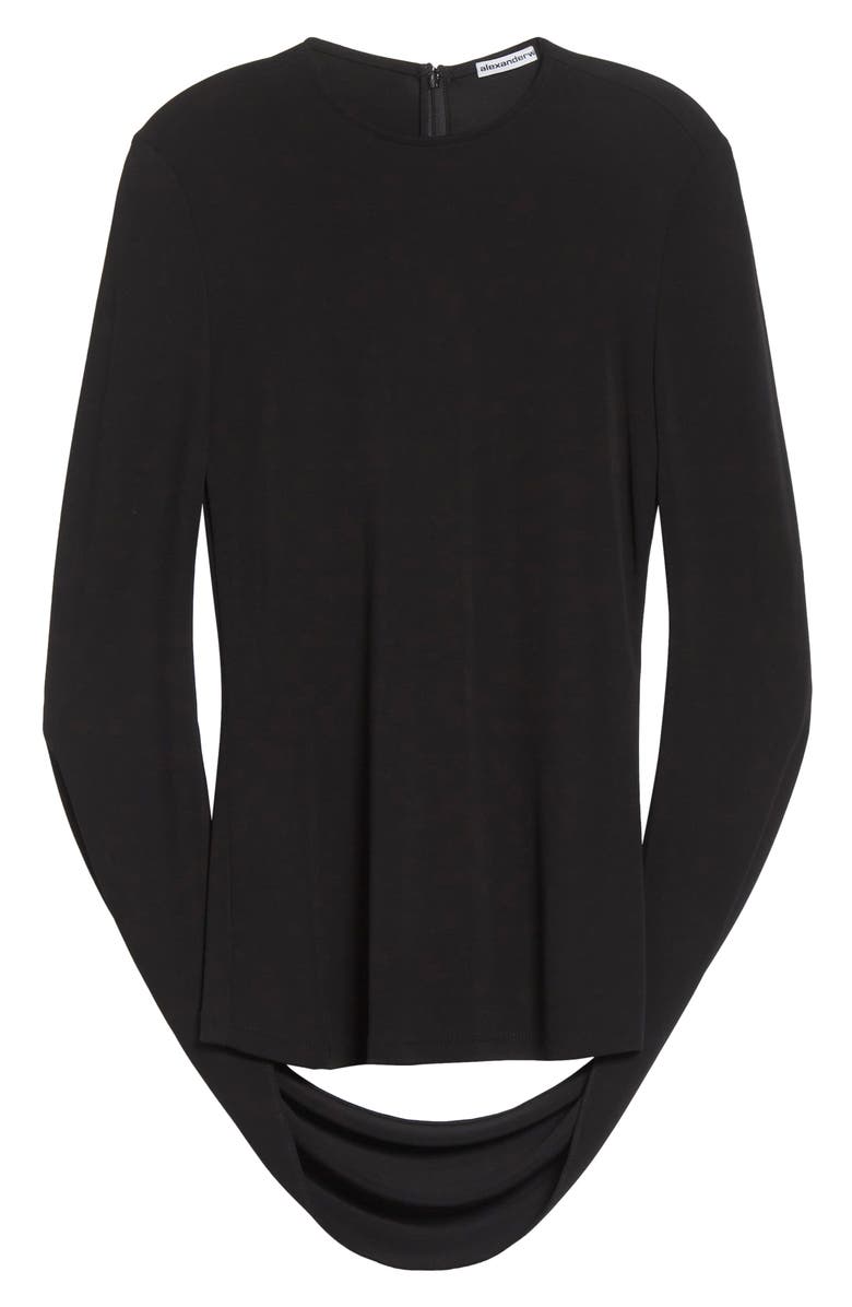 Alexander Wang Drape Sleeve Knit Top, Alternate, color, Black