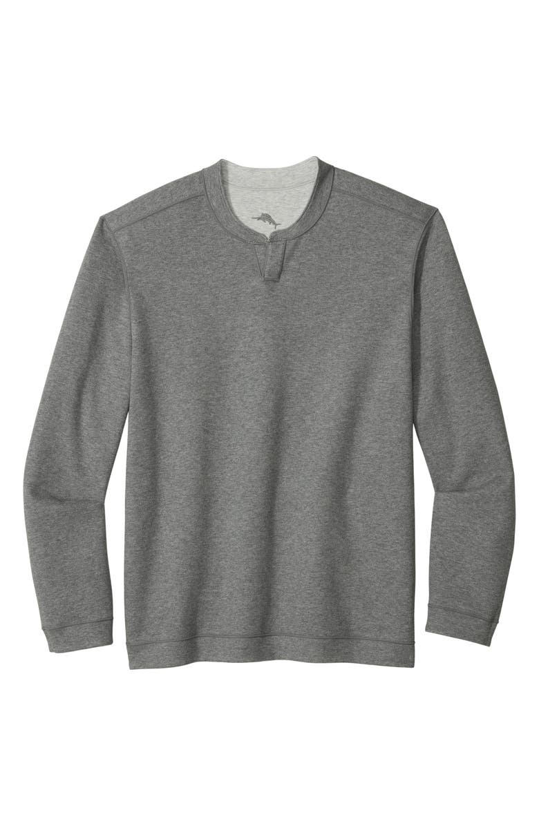 Tommy Bahama Flipview Abaco Split Neck T-Shirt, Alternate, color, Concrete Grey Heathe