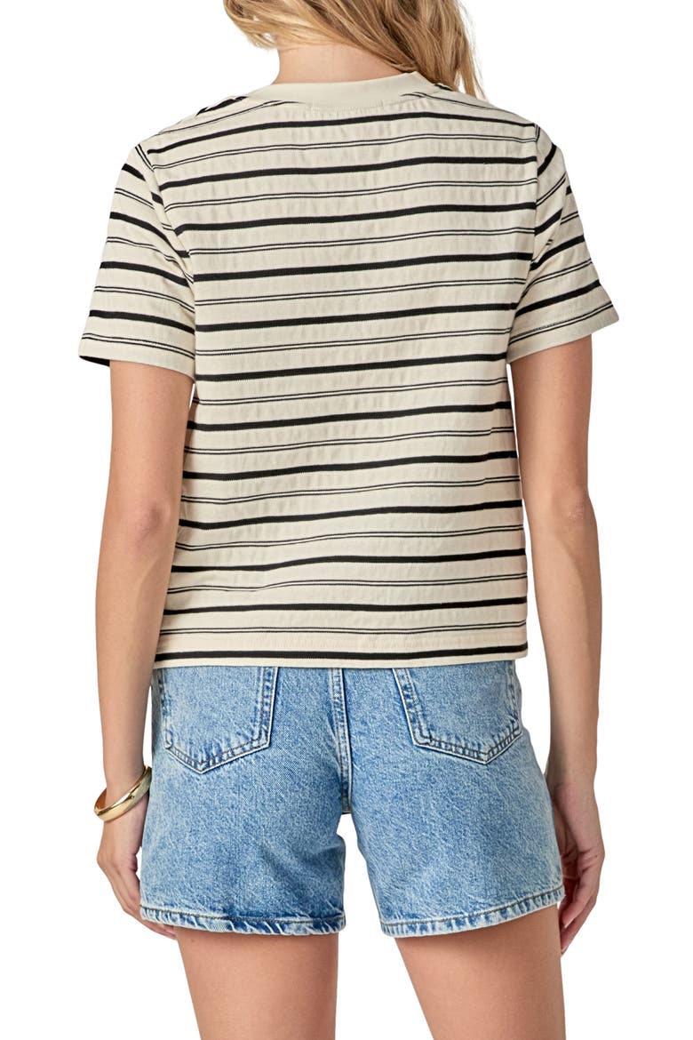 Stripe Cotton T-Shirt, Alternate, color, WHITE/BLACK