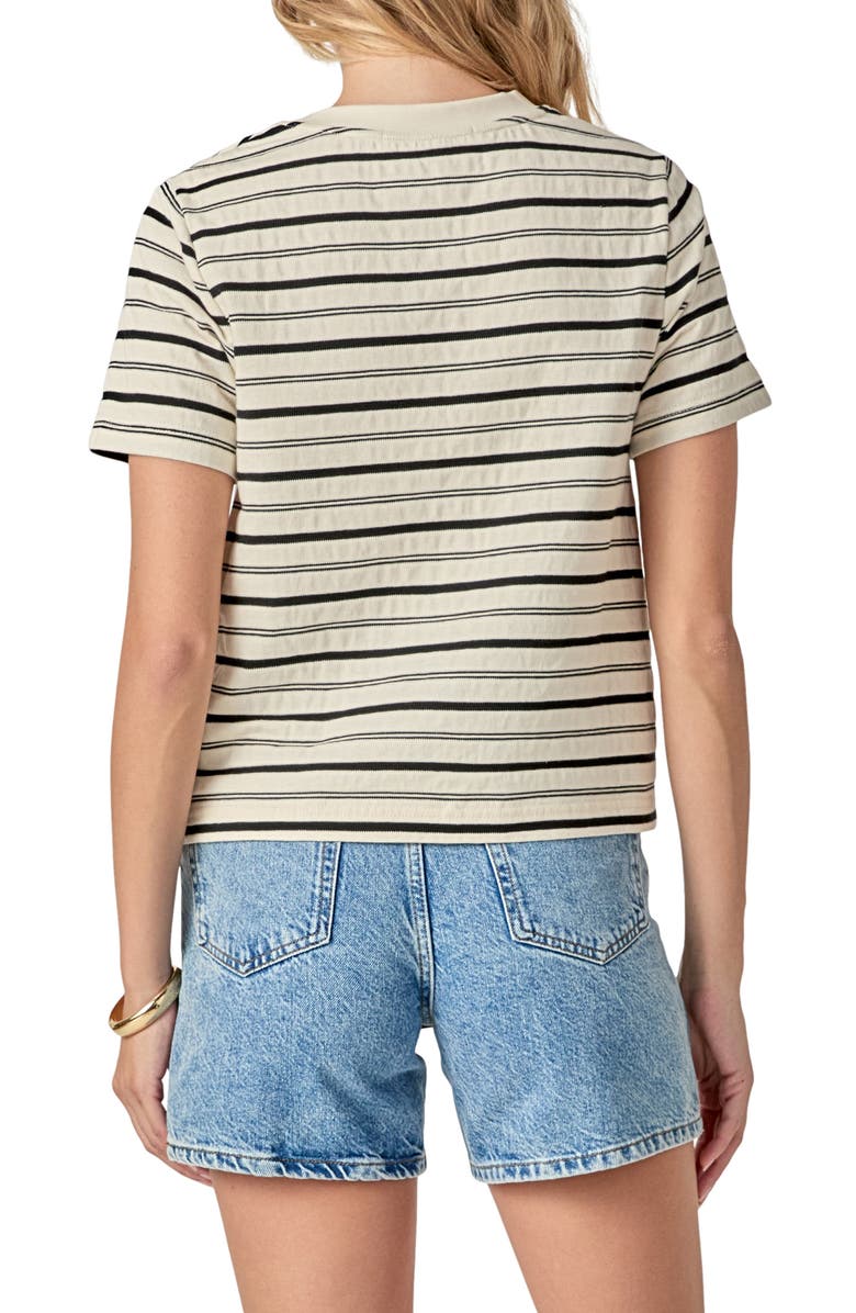 English Factory Stripe Cotton T-Shirt, Alternate, color, White/ Black