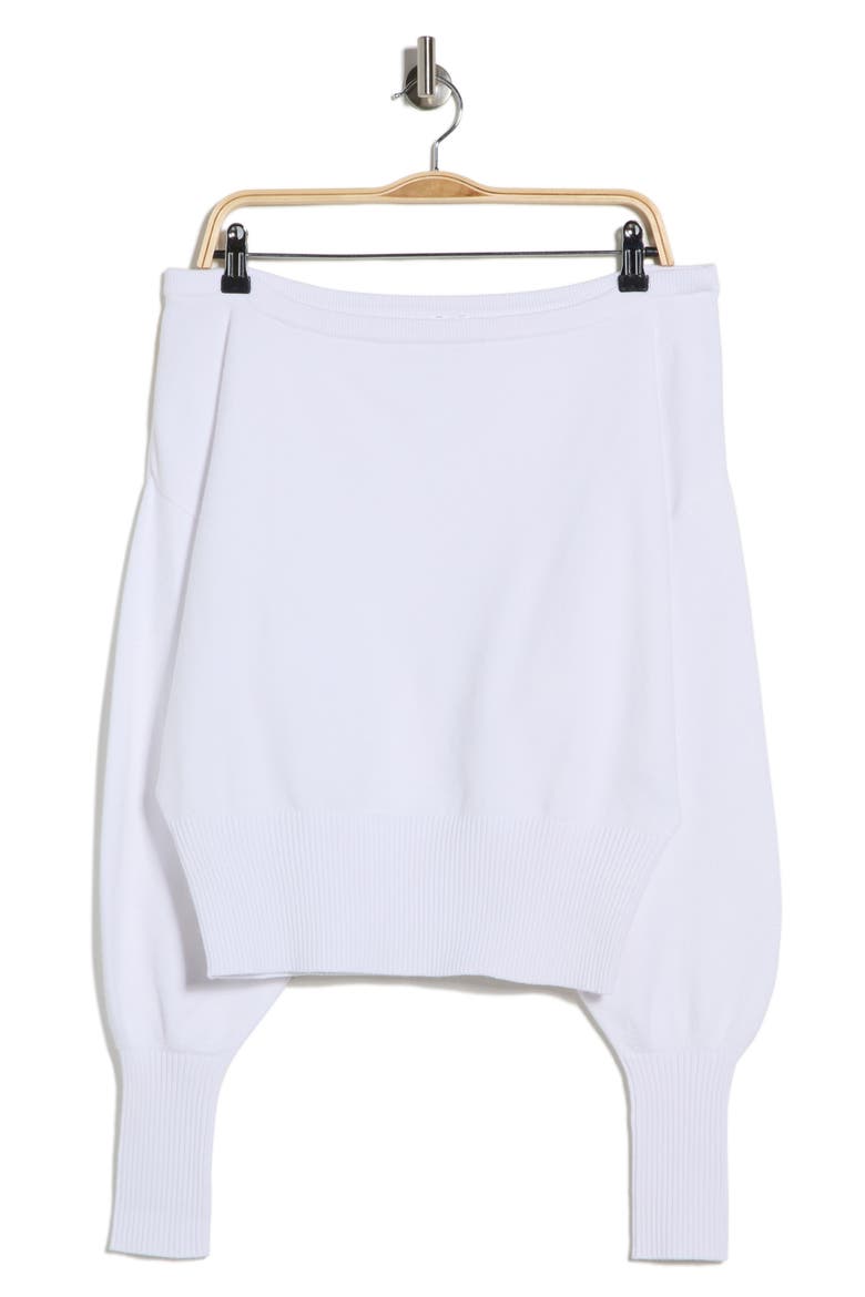 Off the Shoulder Sweater, Alternate, color, WHITE
