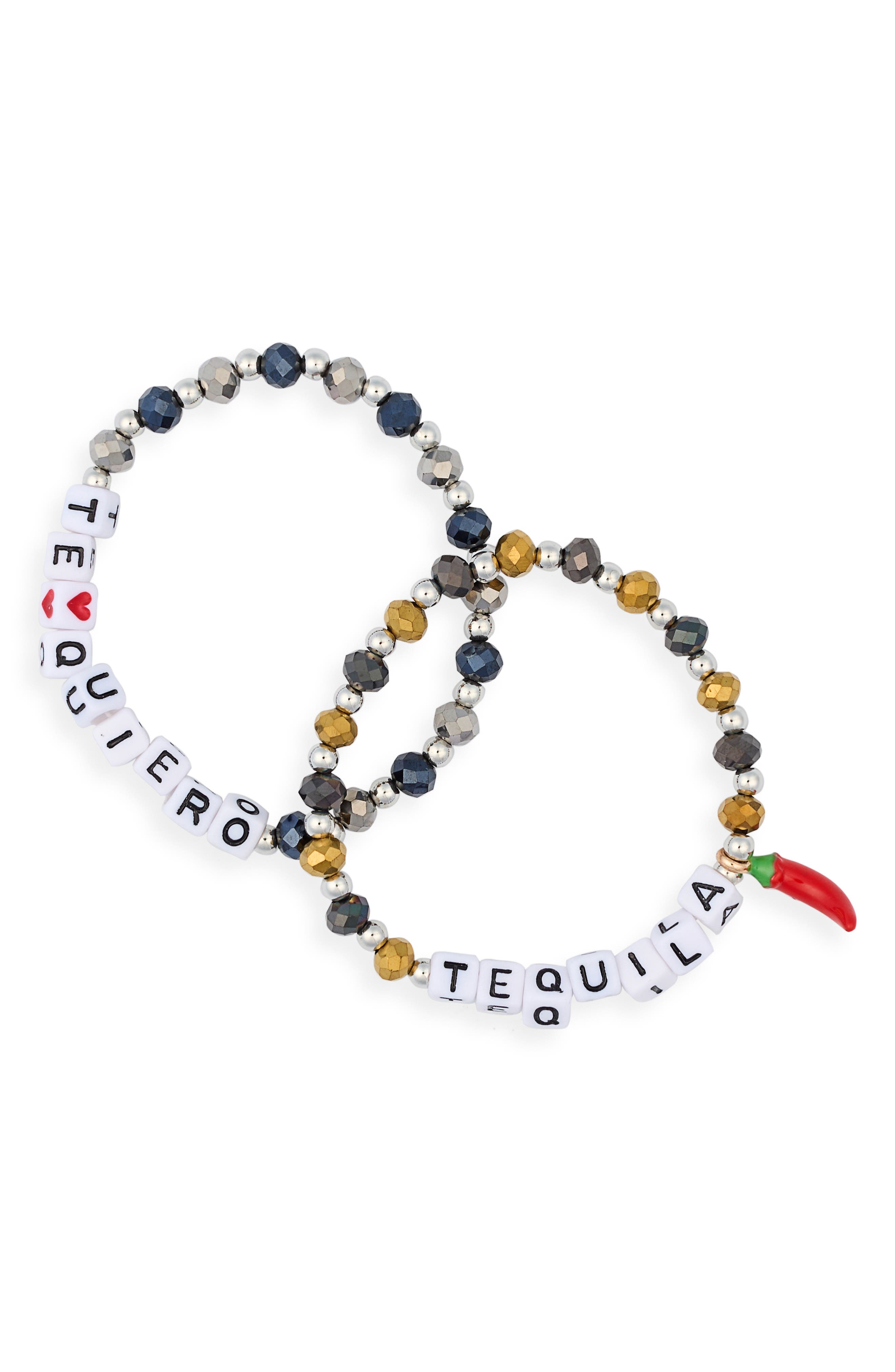 Mas Fotos Set of 2 Beaded Stretch Bracelets