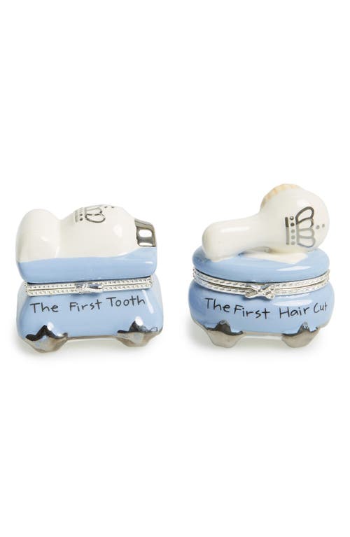 Mud Pie 'Prince' First Tooth & Curl Treasure Box Set in Blue  product