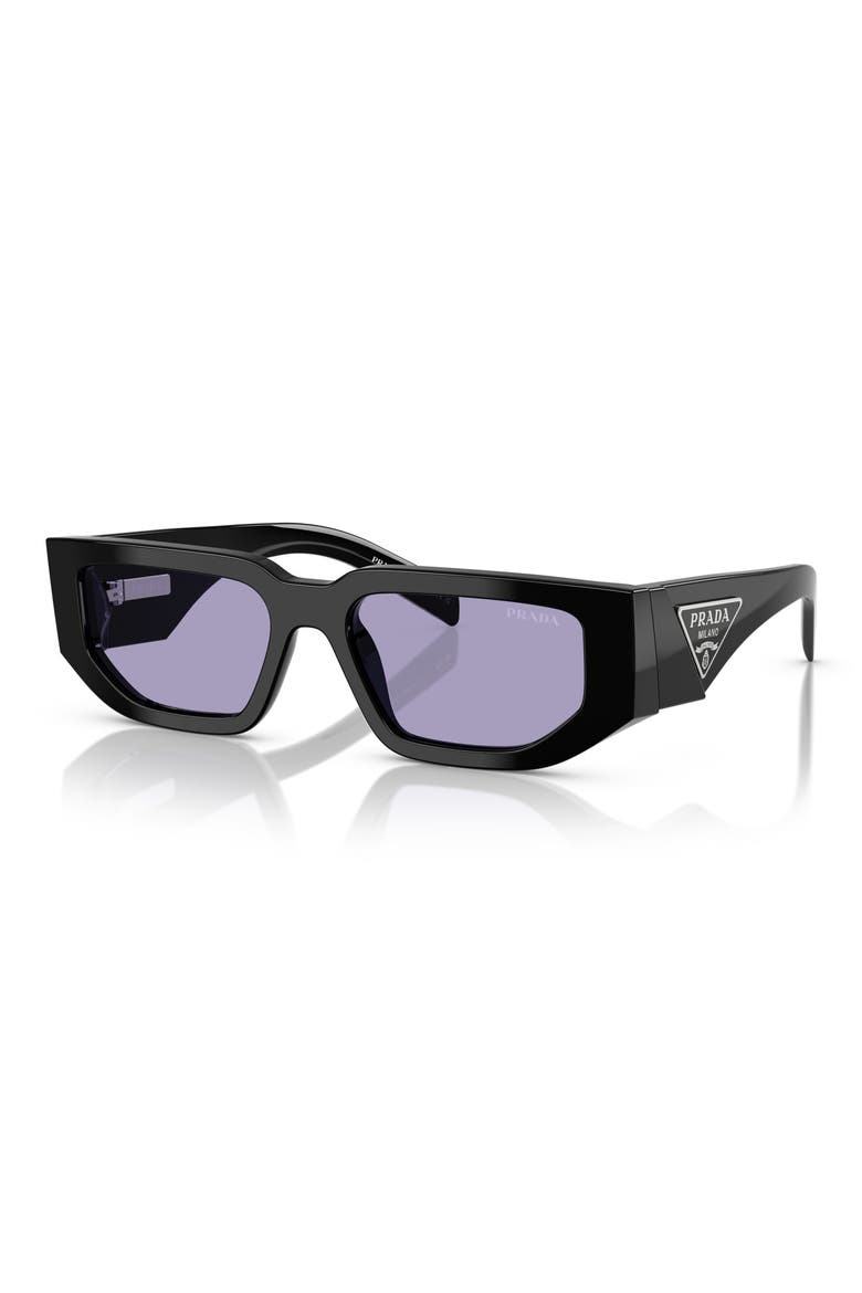 55mm Rectangular Sunglasses, Alternate, color, BLACK / VIOLET