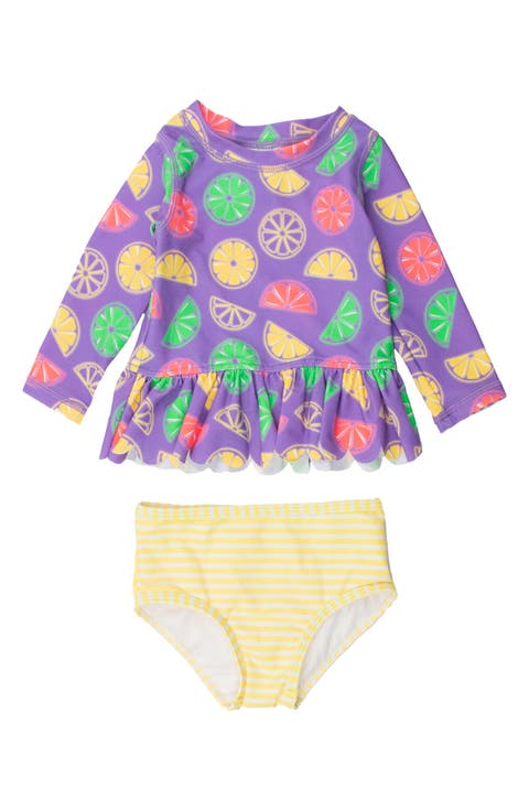 Neon Long Sleeve Two-Piece Swimsuit (Baby)
