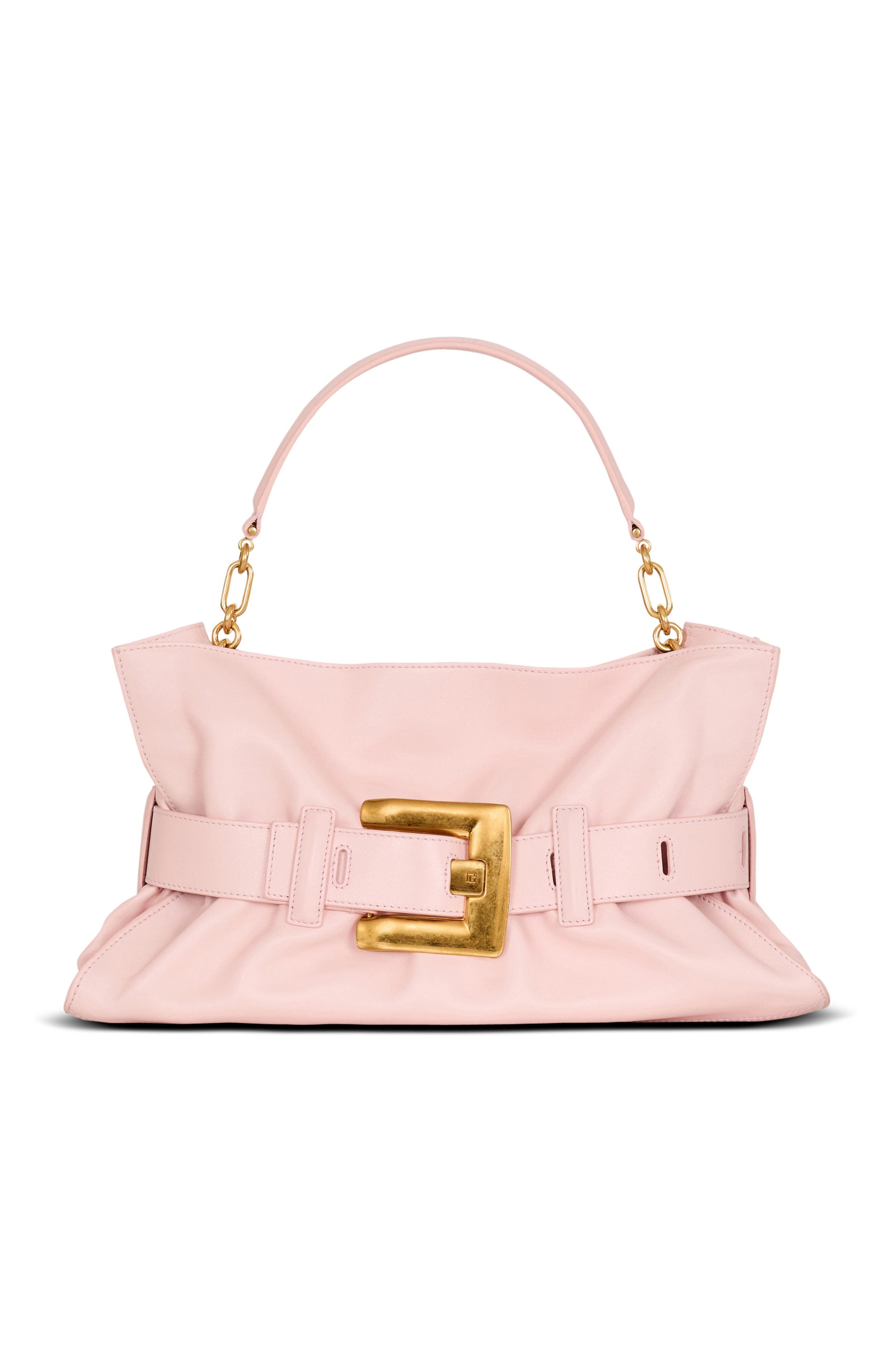 Balmain Medium Anthem bag in smooth leather, Main, color, Pink
