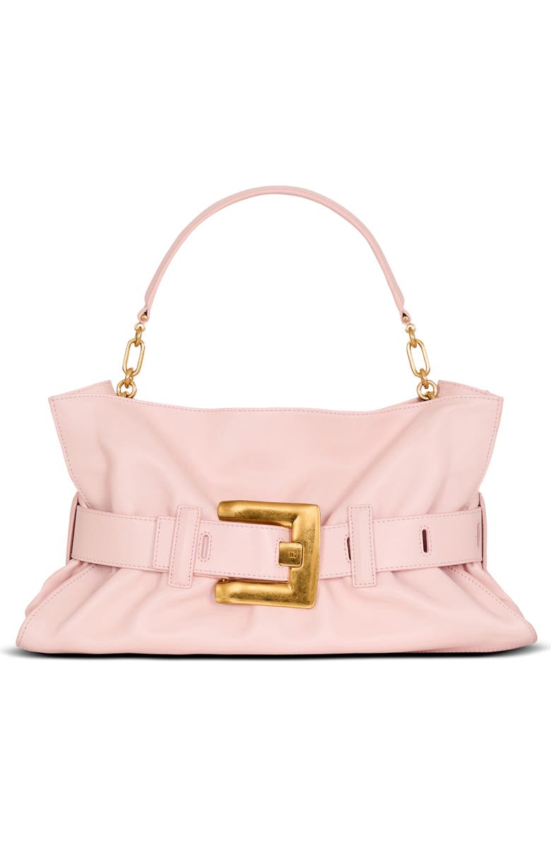 Balmain Medium Anthem bag in smooth leather, Main, color, Pink