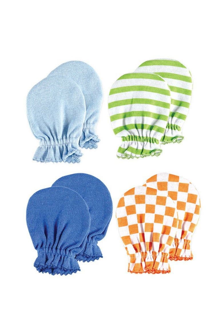 Gentle Cotton Protective Scratch Mitten Covers, Main, color, Blue Green
