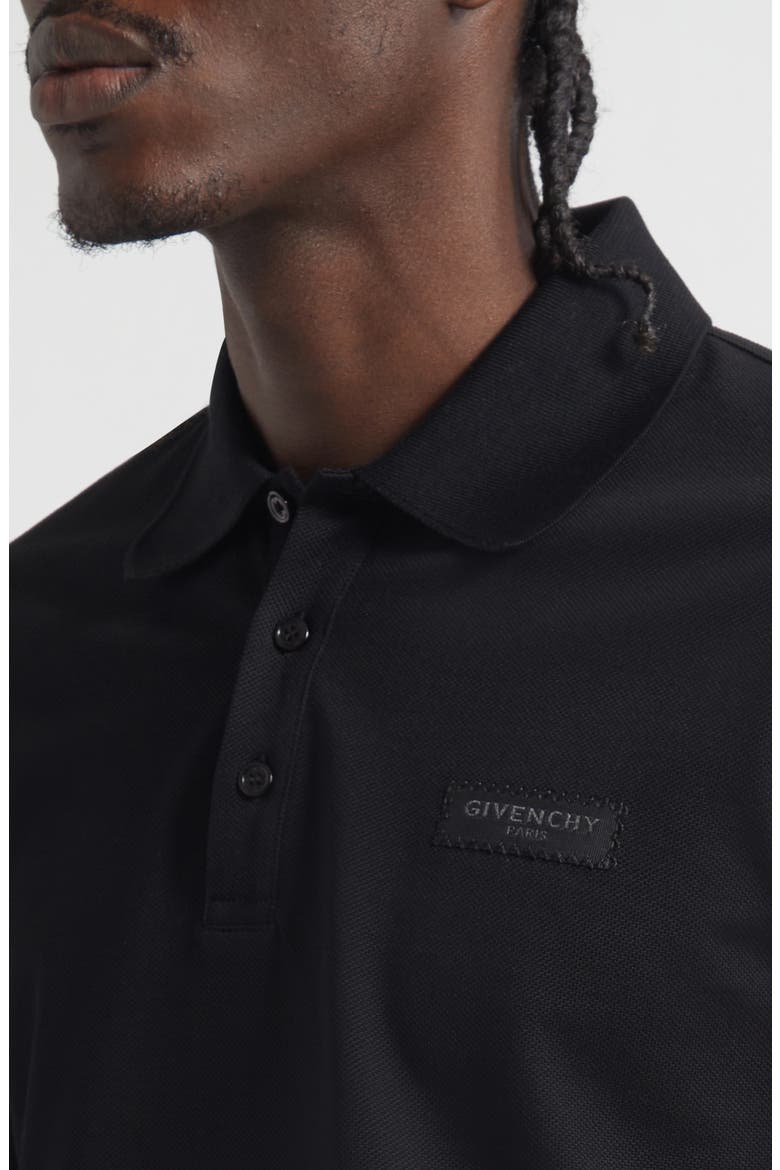 Regular Fit Logo Patch Cotton Piqué Polo, Alternate, color, BLACK