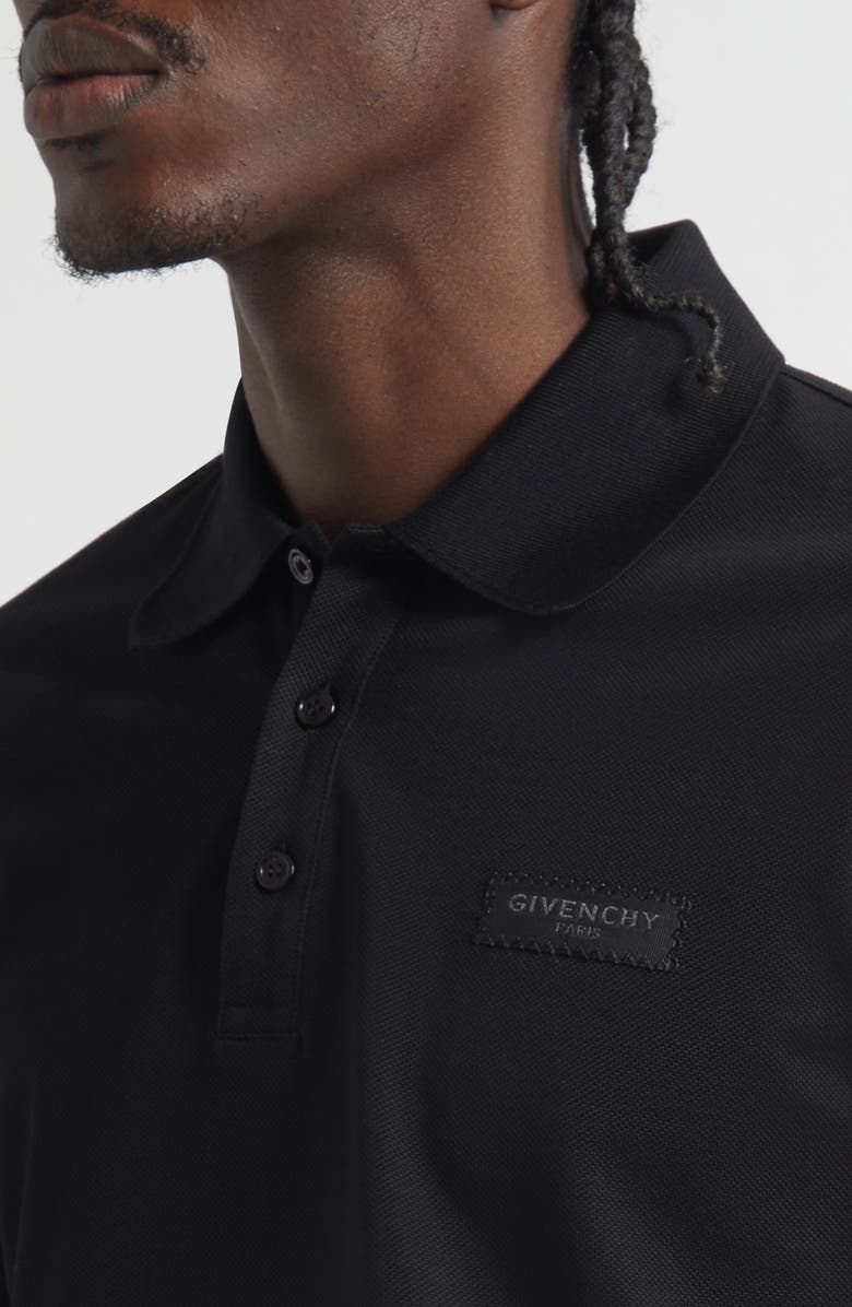 Givenchy Regular Fit Logo Patch Cotton Piqué Polo, Alternate, color, Black