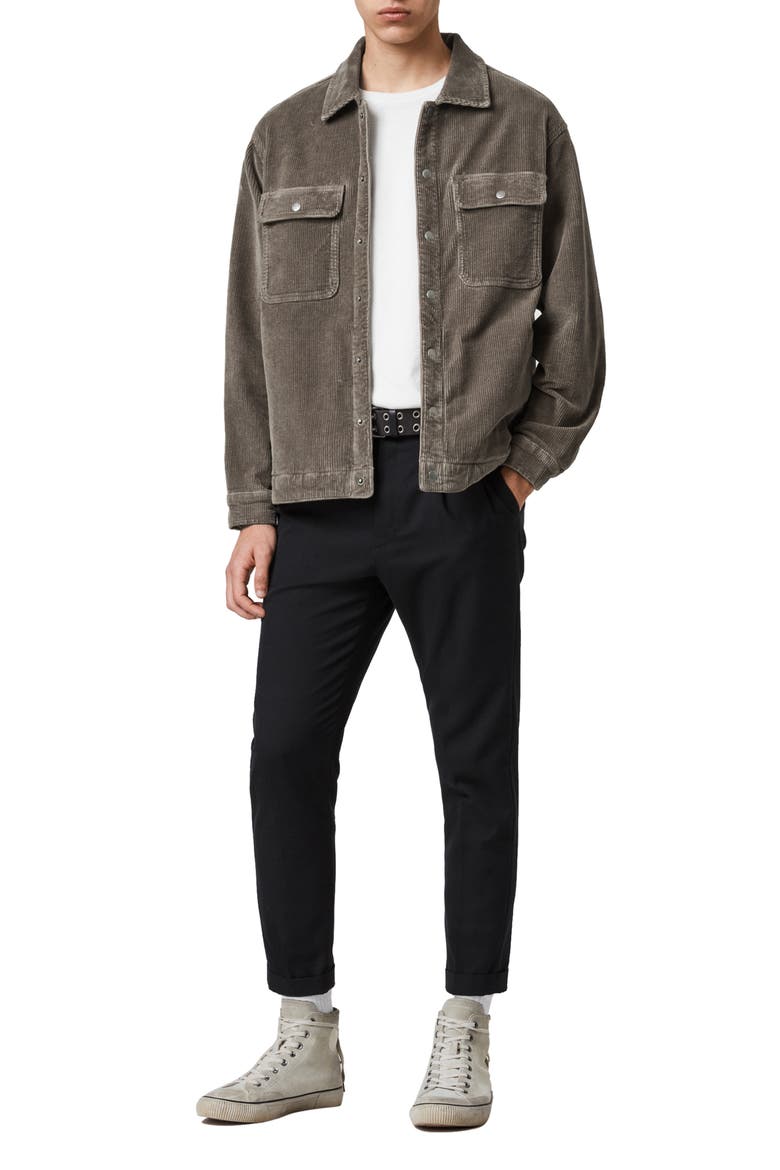 Coronet Snap-Up Corduroy Jacket, Alternate, color, PEBBLE GREY