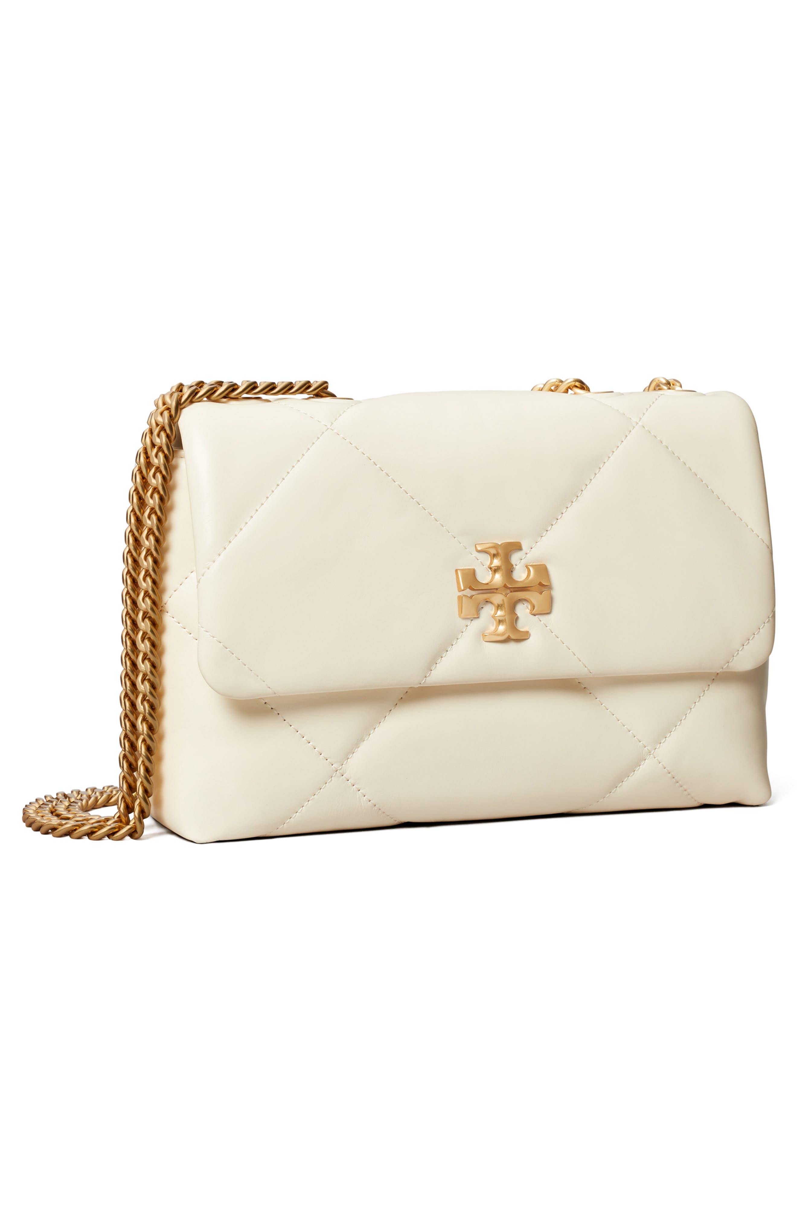 Small Kira Diamond Quilted Convertible Leather Shoulder Bag, Alternate, color, WARM WHITE