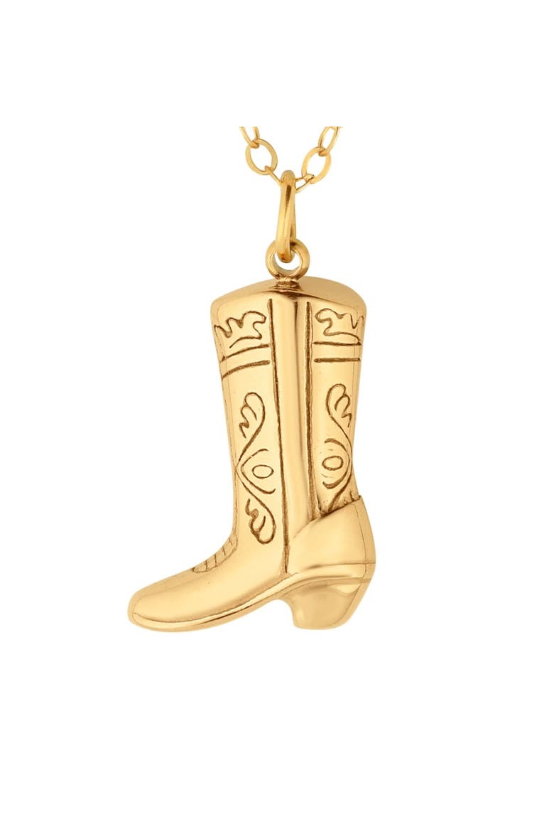 Give Em The Boot Gold Charm Necklace, Alternate, color, Gold
