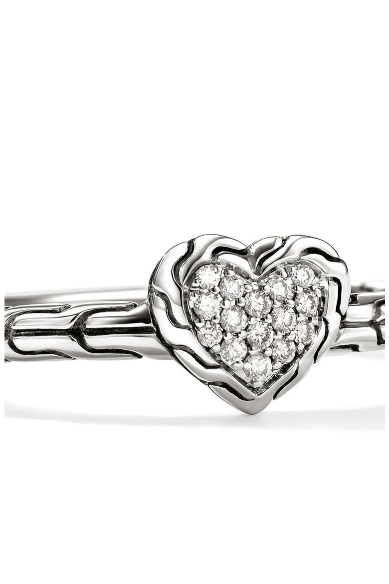 Diamond Pavé Heart Ring, Alternate, color, SILVER