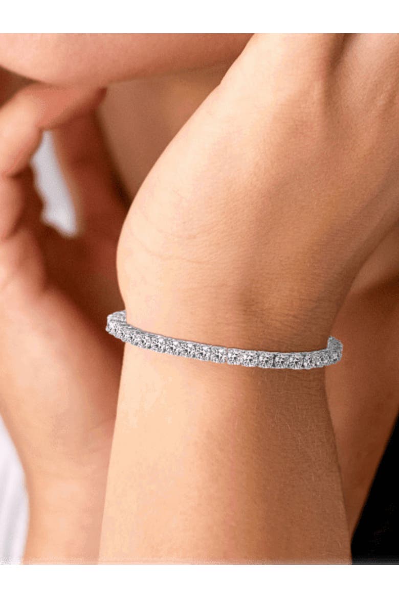 Tennis Bracelet with 1/8 CT  Cubic Zirconia, Alternate, color, Silver