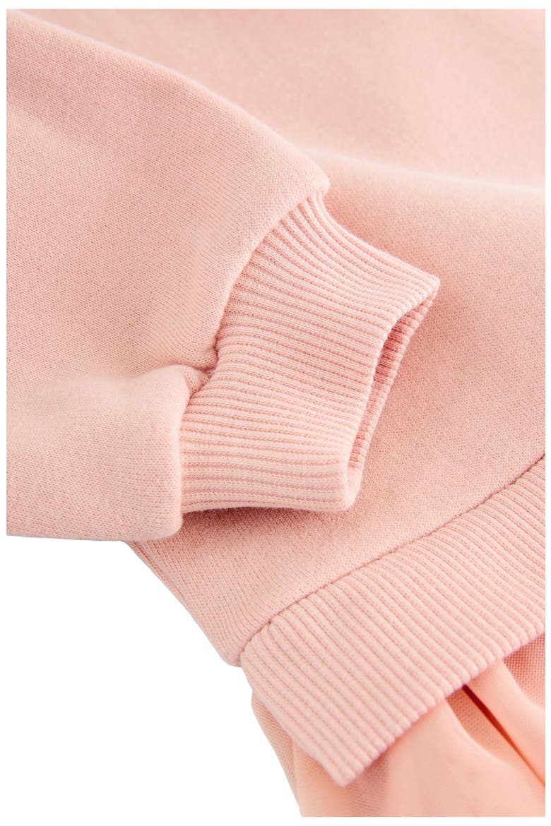 Kids' Mixed Media Sweatshirt Dress, Alternate, color, PINK
