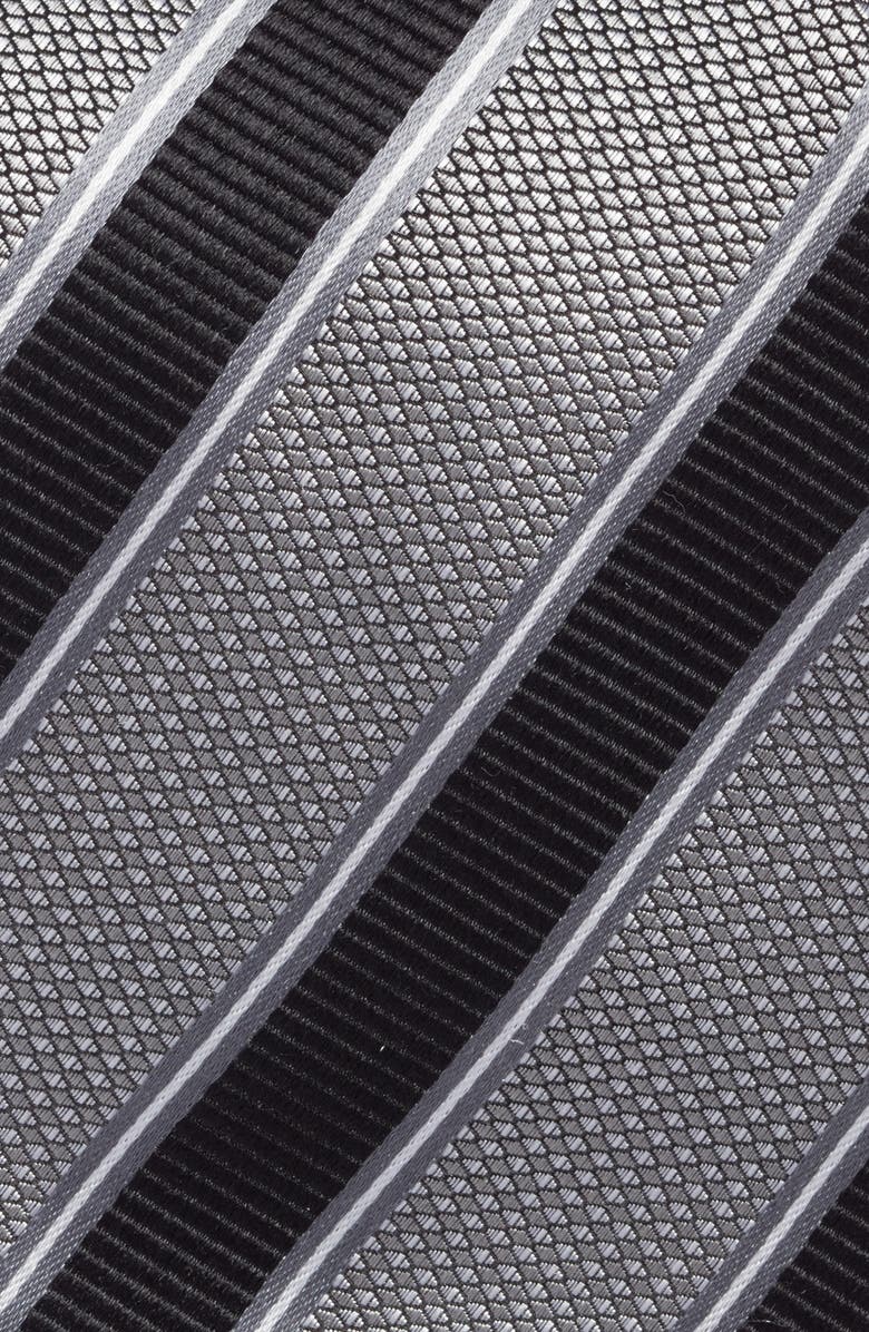 Nordstrom Stripe Jacquard Silk Tie, Alternate, color, Silver