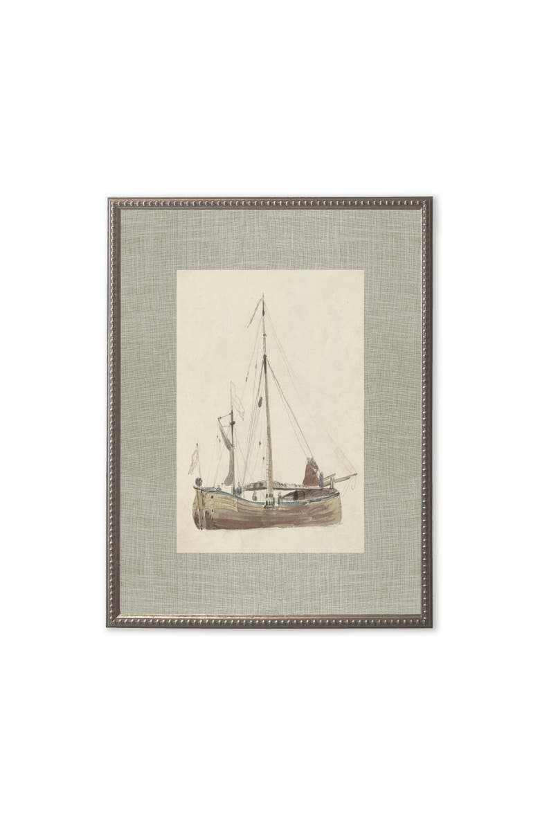 Antique Curiosities Sailboat Painting in Silver-Beaded Frame, Main, color, Multi