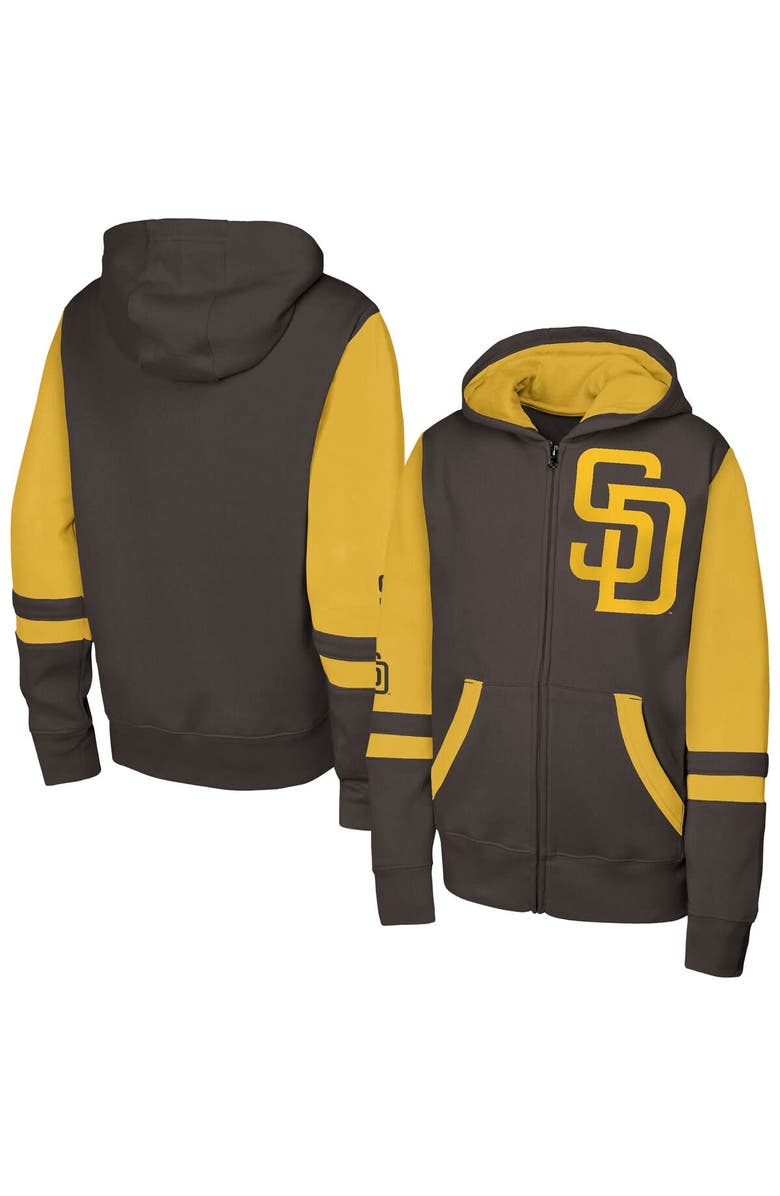 Outerstuff Men
s Outerstuff Brown San Diego Padres Stadium Colorblock Full-Zip Hoodie, Main, color,
