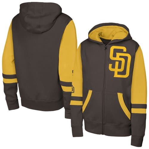 Outerstuff Brown San Diego Padres Stadium Colorblock Full-zip Hoodie In Multi