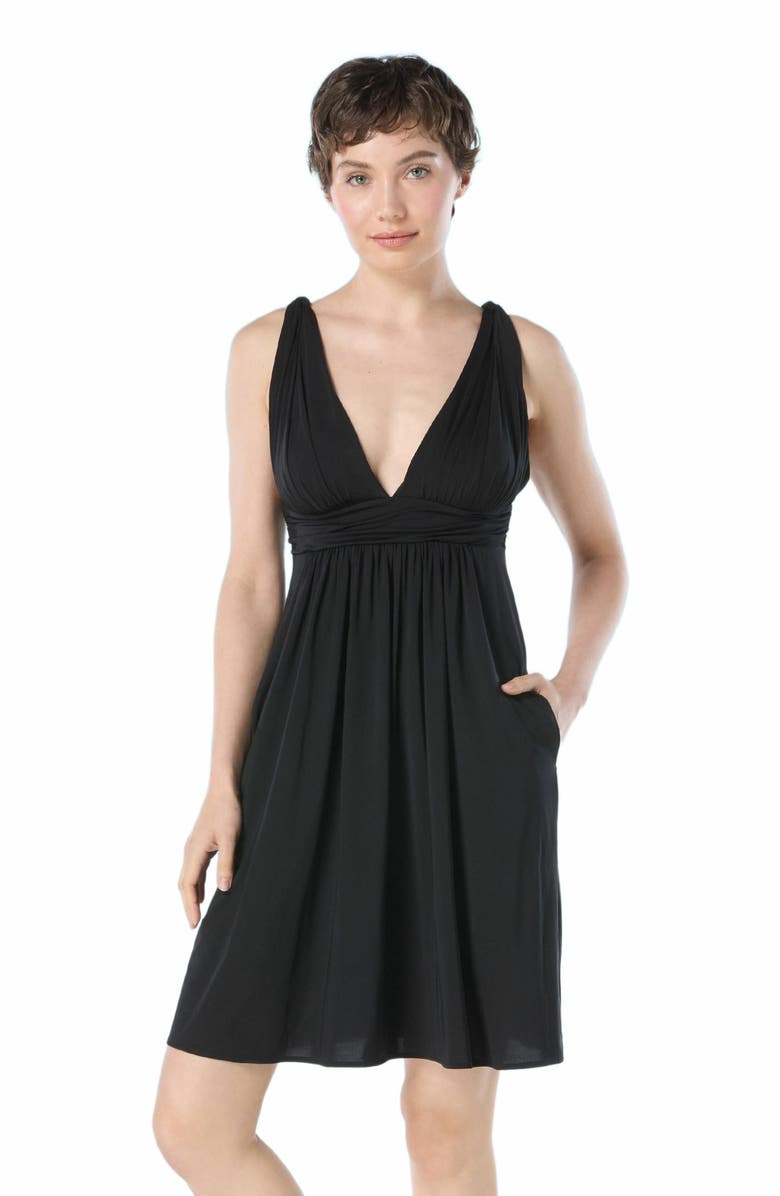 Carmen Marc Valvo Draped Dress Cover Up, Main, color,