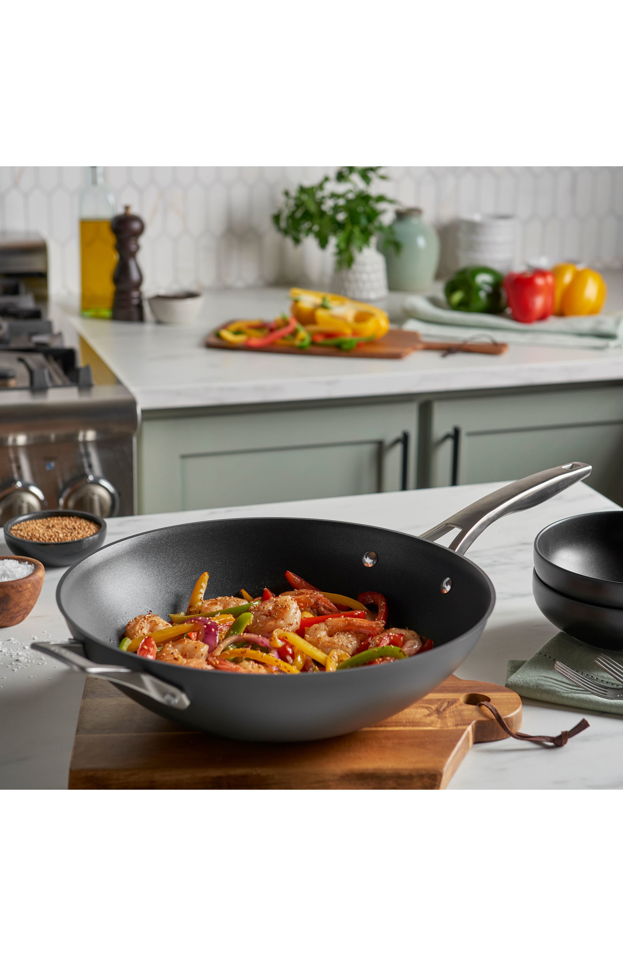 Calphalon Premier Hard-Anodized Nonstick Wok - Thumbnail 2