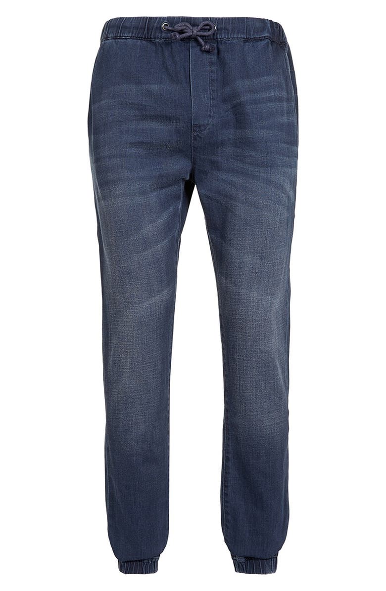 Topman Denim Jogger Sweatpants, Alternate, color,