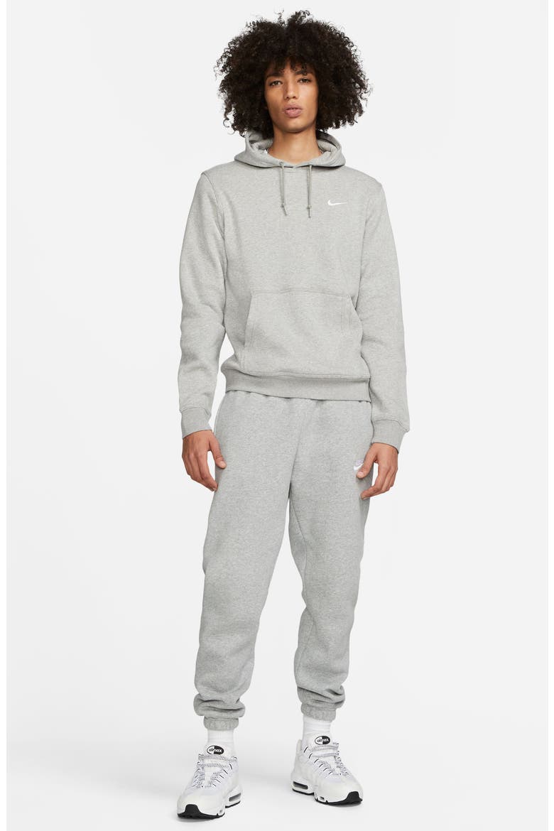 Swoosh Pullover Hoodie, Alternate, color, DARK GREY HEATHER/ WHITE