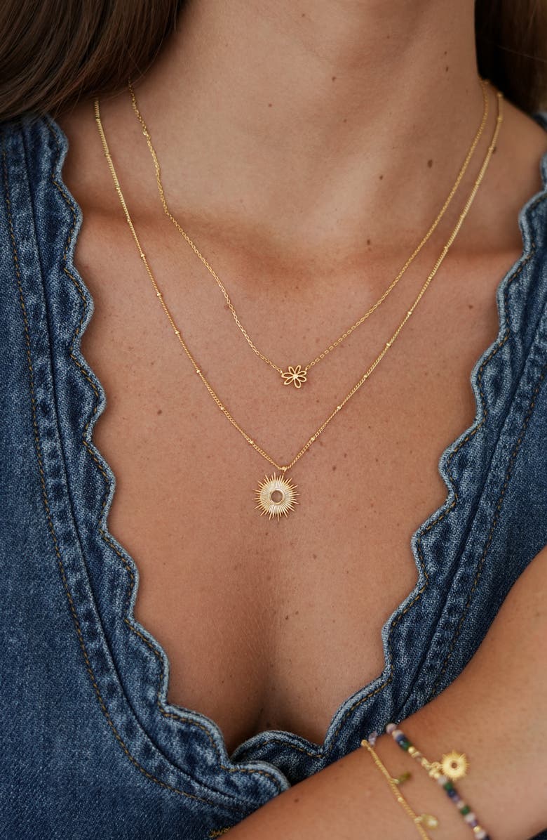 Estella Bartlett Wildflower Pendant Necklace, Alternate, color, Gold