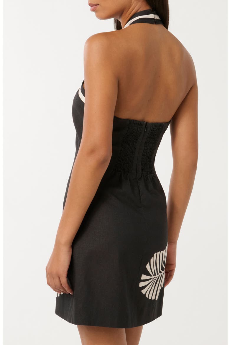 Adore Halter Linen Blend Minidress, Alternate, color, PAROS PALM