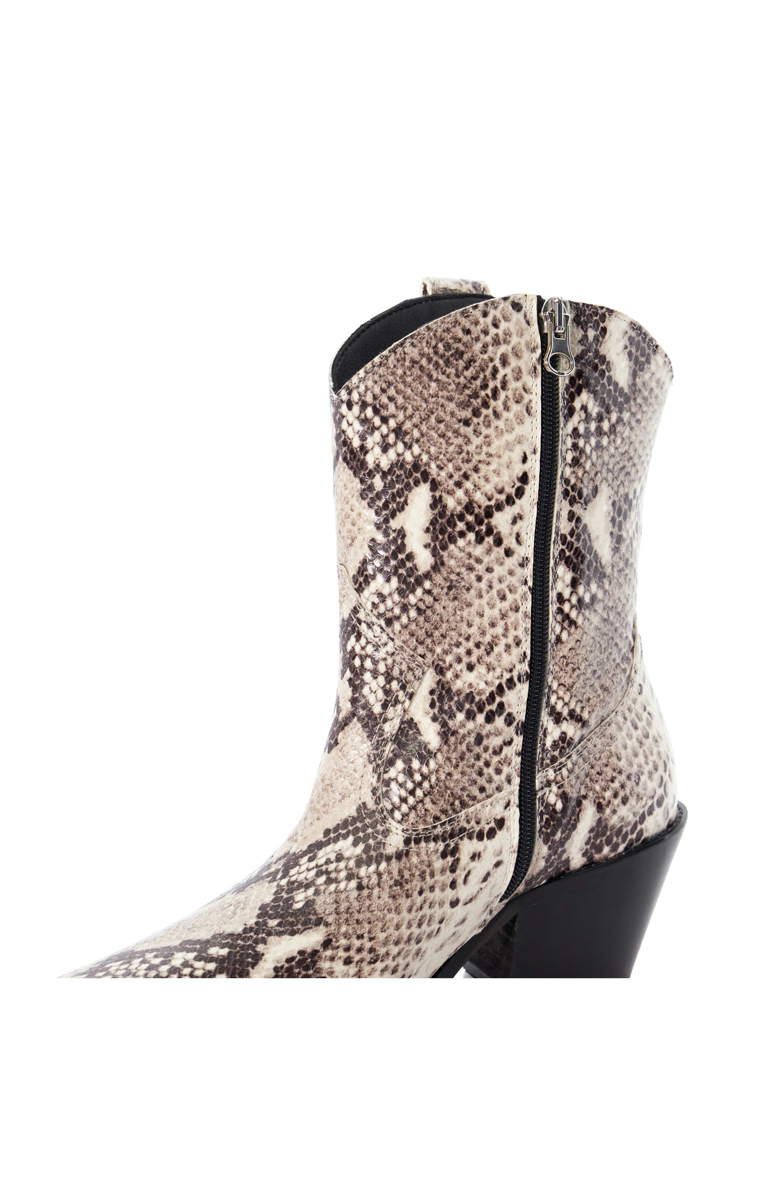 Dune London Pardner Snakeskin Embossed Western Boot, Alternate, color, 