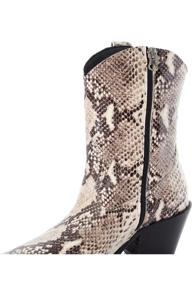 Dune London Pardner Snakeskin Embossed Western Boot, Alternate, color,