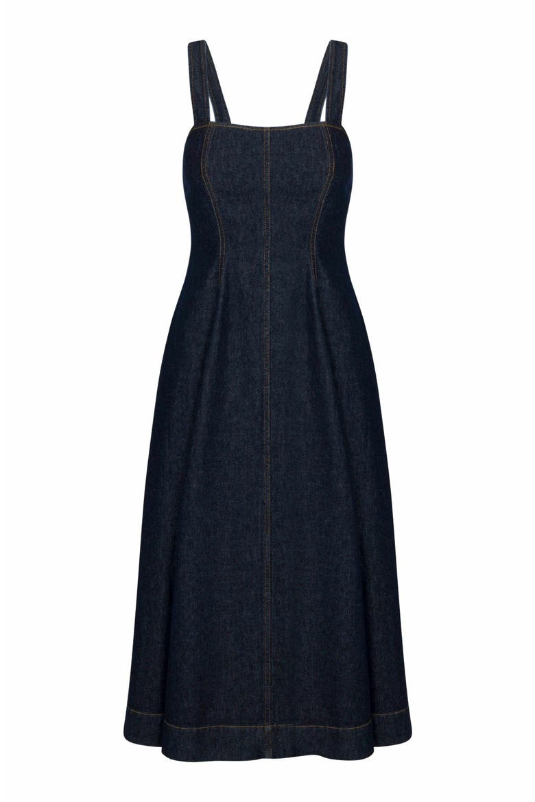 Gabrielle Denim Dress, Alternate, color, DEEP SEA WASH