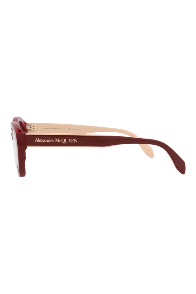 52mm Cat Eye Optical Glasses, Alternate, color, RED RED TRANSPARENT